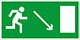 условные обозначения для планов эвакуации - Направление к эвакуационному выходу направо вниз